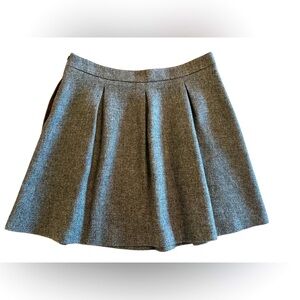 Moschino Wool Charcoal Pleated A-Line Skirt